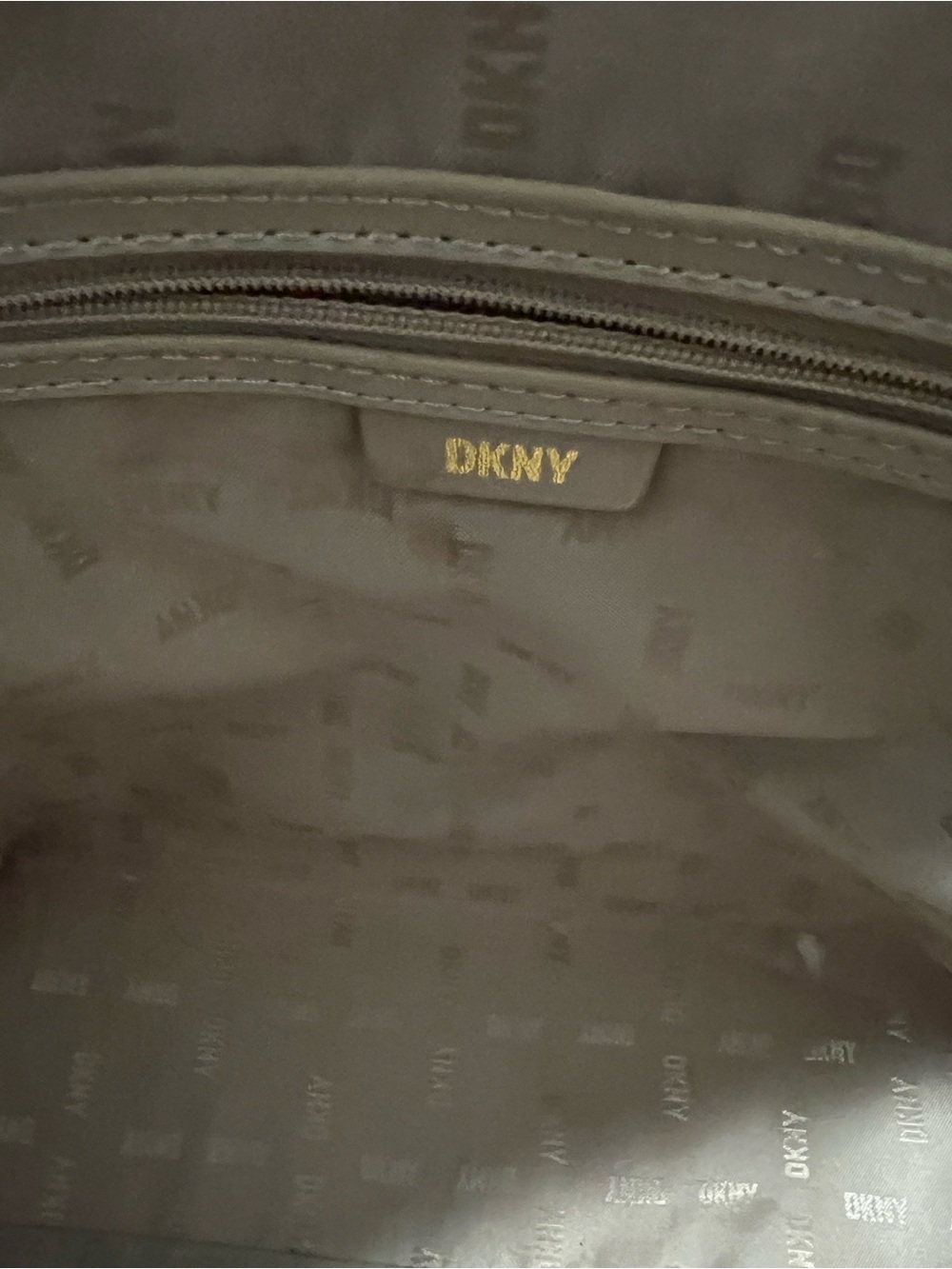 DKNY Bryant Signature I Tote Bag in Beige Monogram with Tan Handles - Picture 12 of 16